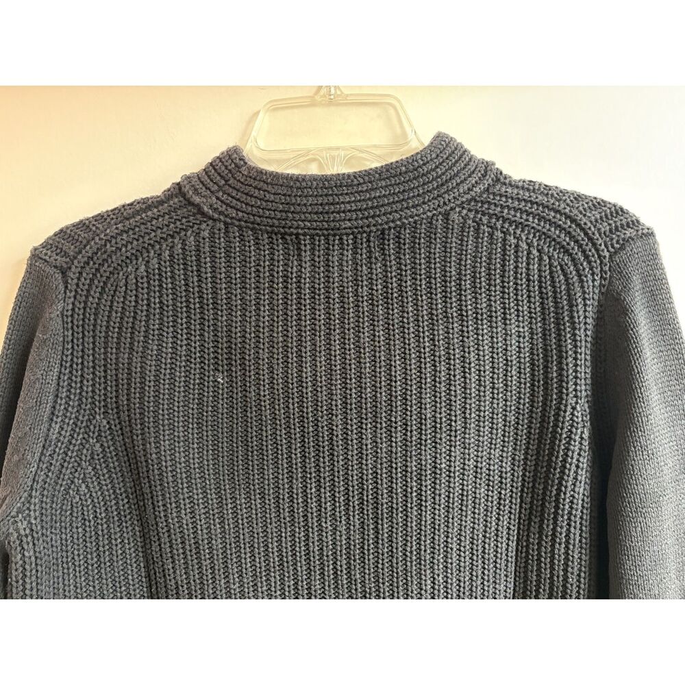 Banana Republic Cotton Ribbed Knit Crop Sweater Black Mock Neck Pullover Basic S - Picture 6 of 8